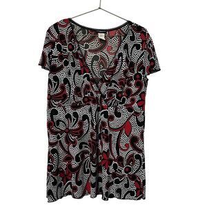 Perseption Y2K Jersey Abstract Babydoll Top‎ Size 2X Whimsigoth Fairy Grunge